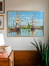 Monet Ships Riding on the Seine at Rouen - Art Print